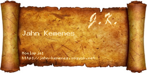 Jahn Kemenes névjegykártya